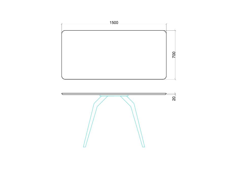 Схема прямоугольного стола