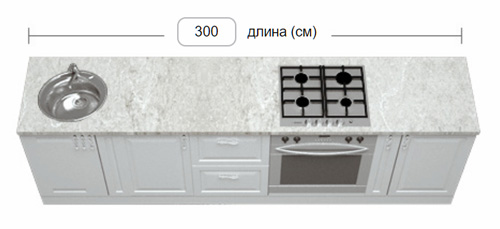 Кухонная столешница из агломерата толщиной 40 мм
